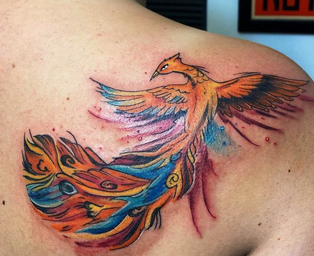Tattoos - Fun, Colorful Phoenix - 143404